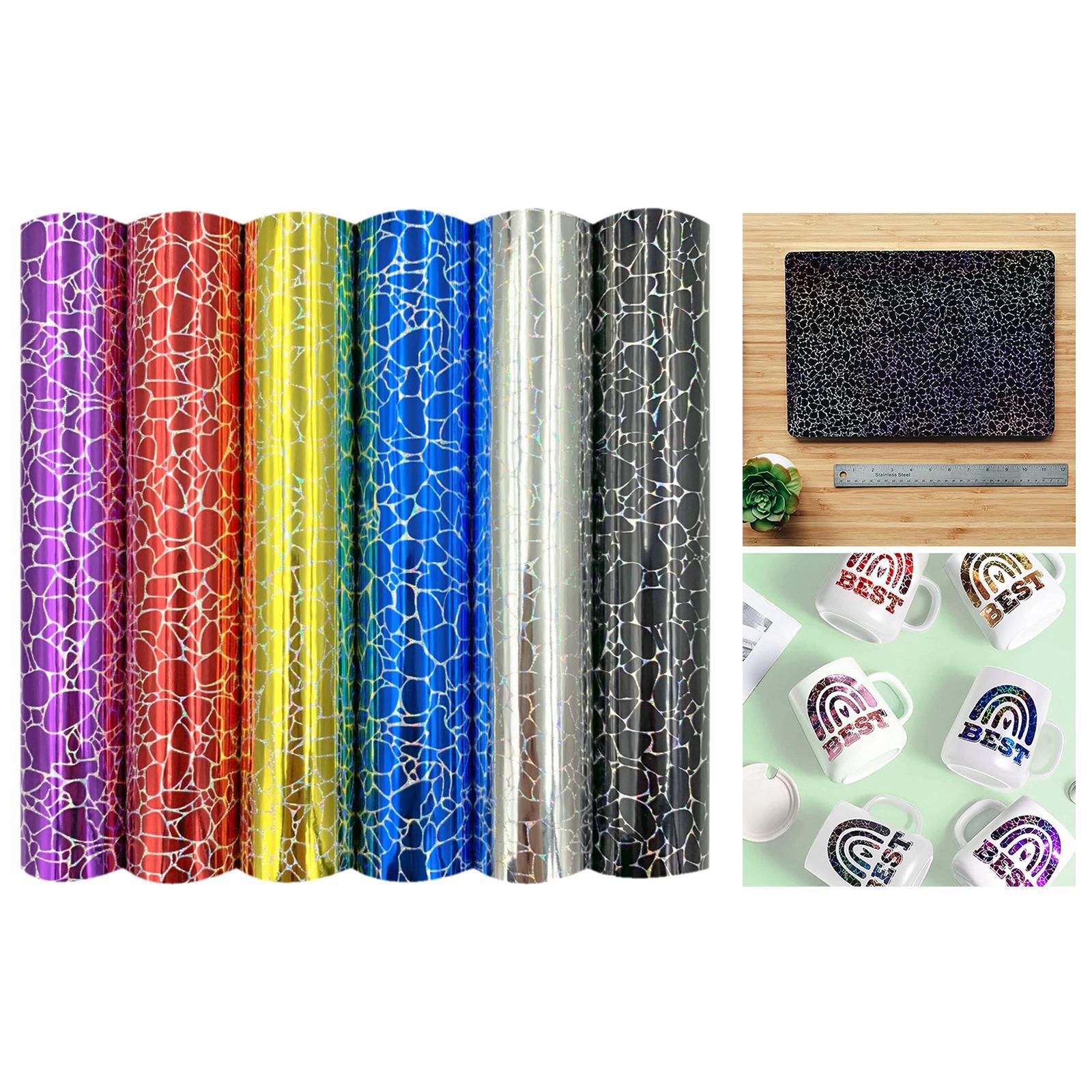 6pcs Holographic  Permanent HTV Adhesive Vinyl DIY  Letters