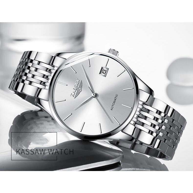 Đồng hồ nam chính hãng KASSAW K856-6 chống nước,chống xước,kính sapphire,Đồng hồ cơ ,dây kim loại thép không gỉ 316L,hàng mới 100%