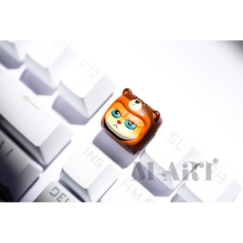 nút dành cho bàn phím mèo dễ thương và chiếc mũ gấu con - Meowy artisan keycaps
