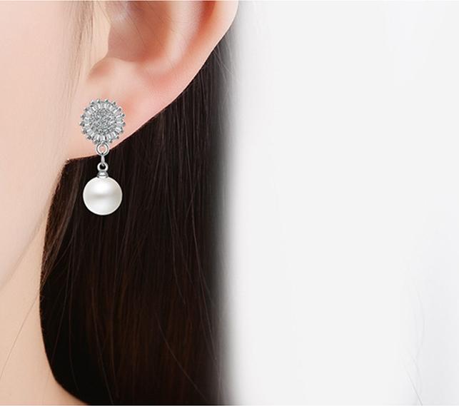 Bông tai ngọc hoa mặt trời BHBT355