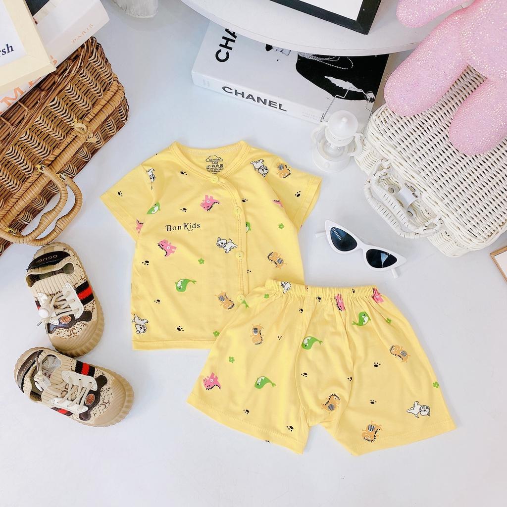 Bộ Cộc Tay Vải Thun Lạnh Cao Cấp Cho Bé Sơ Sinh Từ 0-10kg, Khuy Lệch, Đáp Đũng Vải Mềm - Đẹp - Thấm Hút Tốt