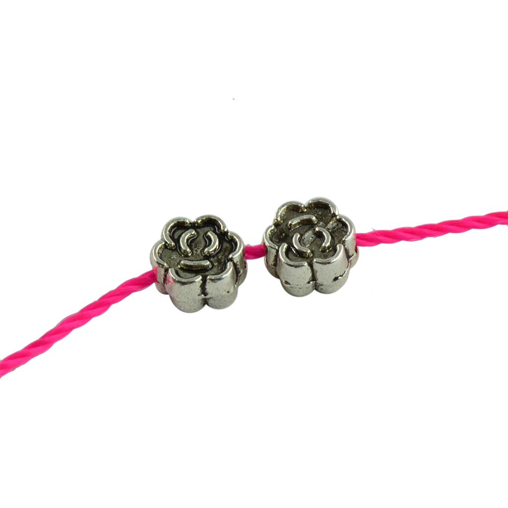 100 Pieces Wholesale Vintage Silver Rose Flower Pattern Loose Spacer Beads Jewelry Making