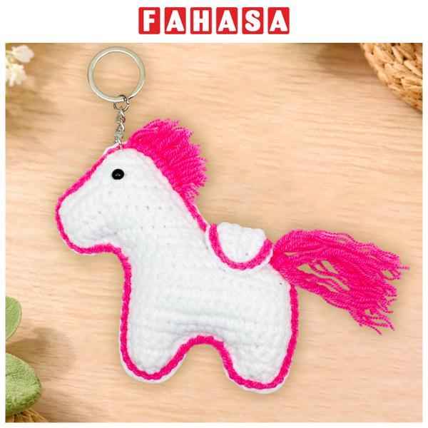 Móc Khoá Len Ngựa Pony - Màu Trắng