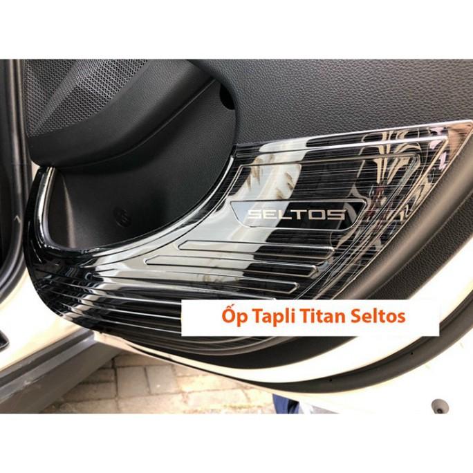 TAPLI - Ốp chống xước Tapli, Táp li cửa dành cho xe KIA Seltos 2020-2021 cao cấp vân Titan
