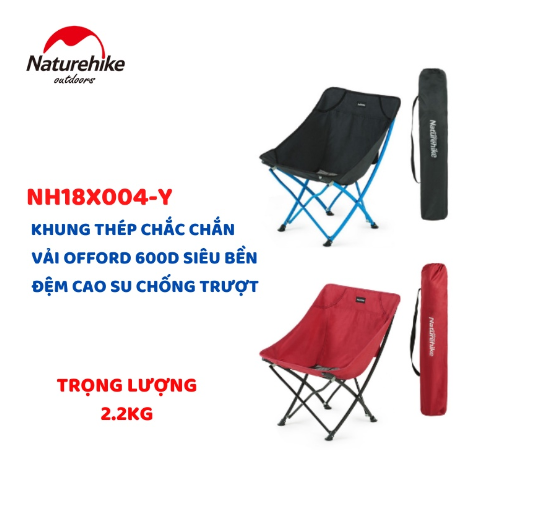 Ghế cắm trại gấp gọn mặt trăng YL04 NatureHike NH18X004-Y