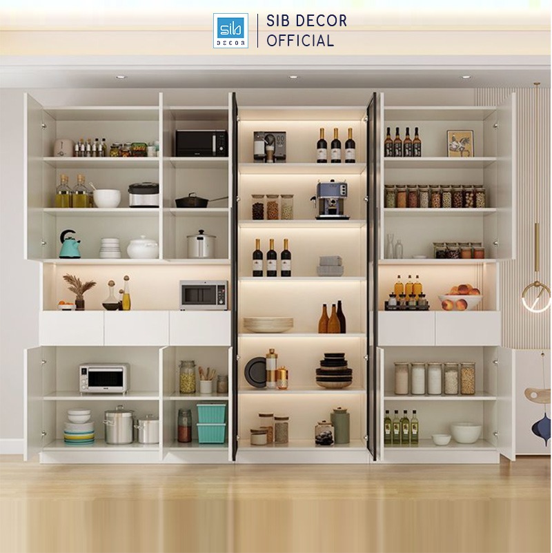 Set Tủ Trưng Bày Đa Năng Đặt Tại Phòng Khách, Nhà Bếp Hiện Đại Thương Hiệu SIB Decor TCK37