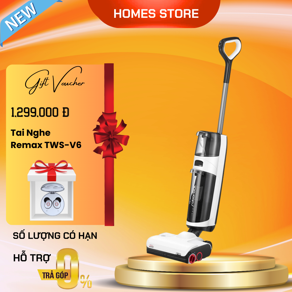 Máy Hút Bụi Lau Sàn Roborock F25 Sấy Giẻ Lau Bằng Khí Nóng Khử Khuẩn 22.000 Pa - Hàng Chính Hãng