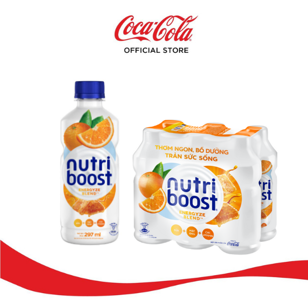 Lốc 6 Chai Sữa Nutriboost Thế Hệ Mới Hương Cam (297ml/chai)