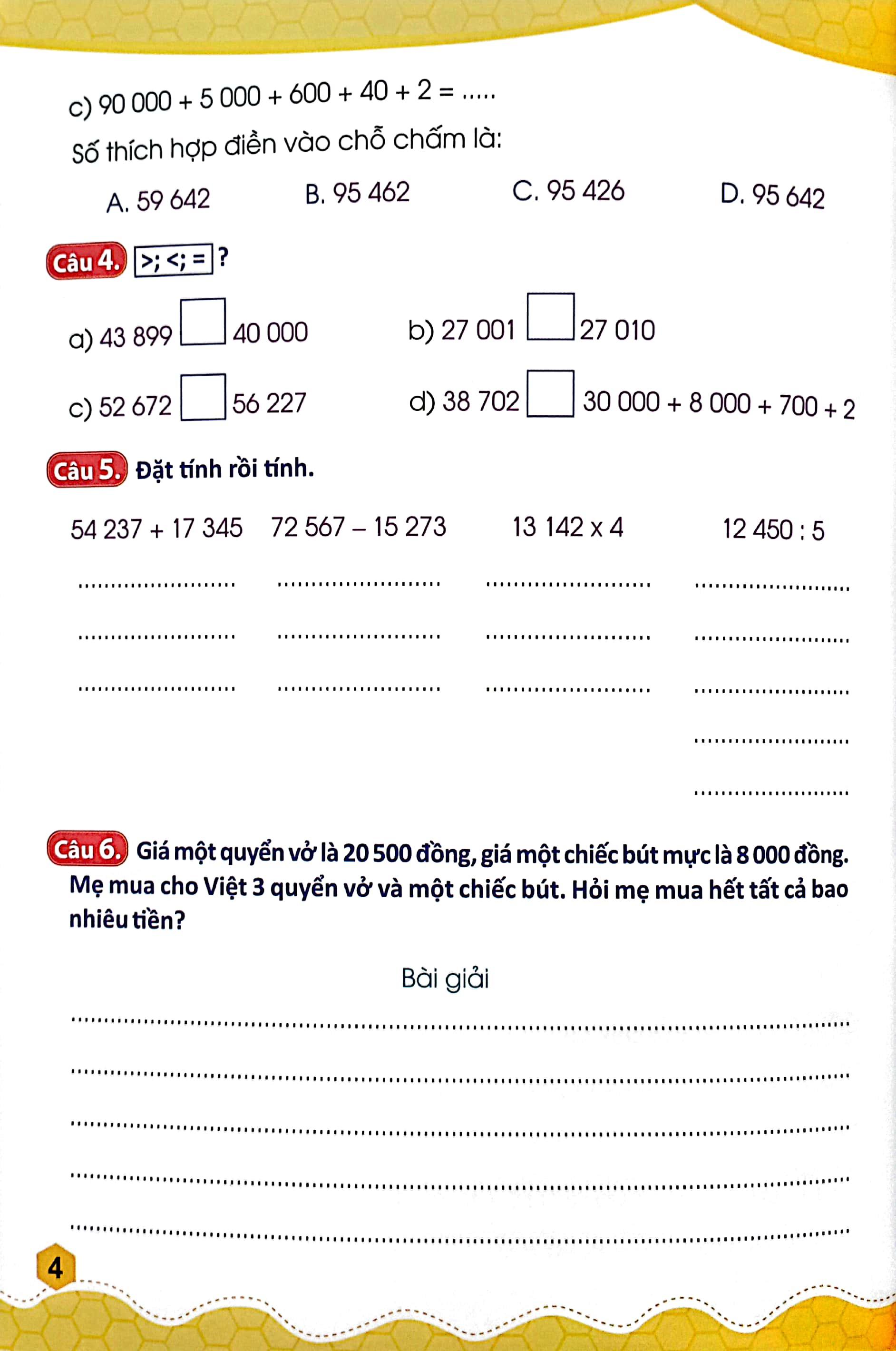 45 Đề Ôn Luyện Và Kiểm Tra Toán 4 - Tập 1