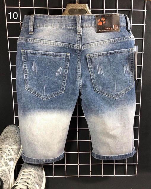 Quần short jeans nam cao cấp rách wax