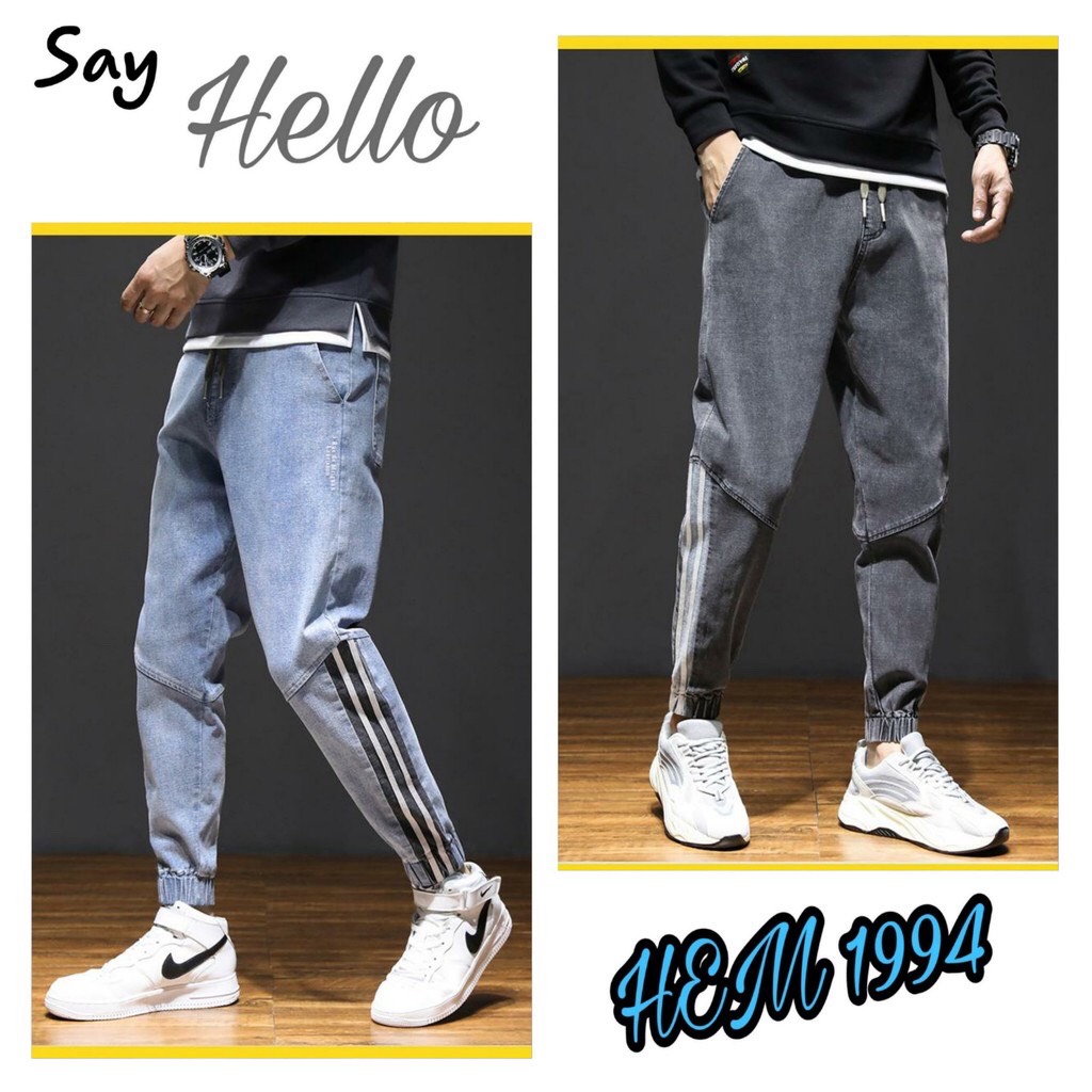 Quần jean jogger nam cao cấp Quảng châu, phong cách cá tính