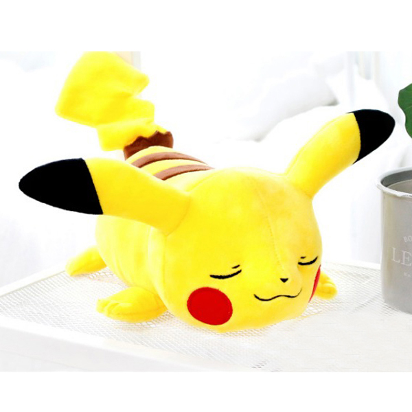 Gấu Bông Pikachu Ngủ Say (25 Cm) Gb190 (Tặng 1 Móc Khóa Dây Da Pu Đính Đá Lấp Lánh)