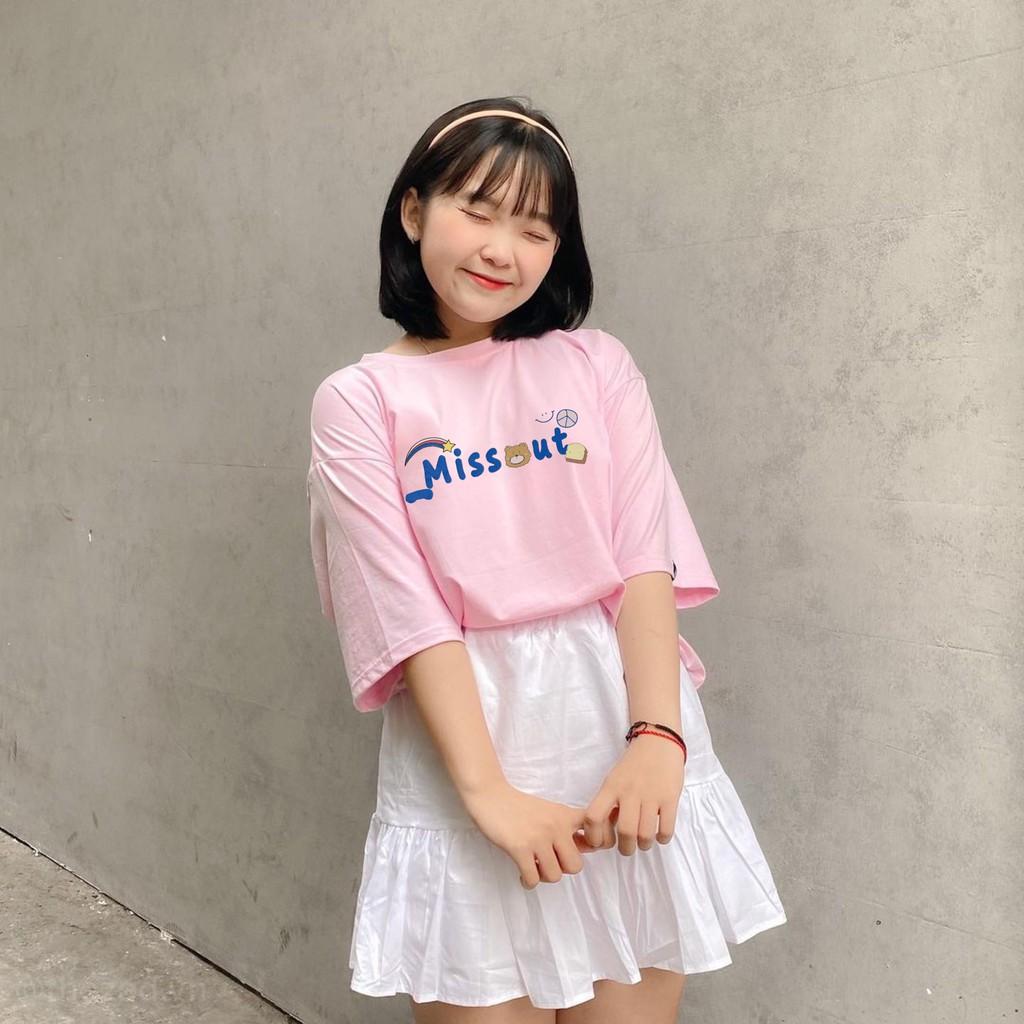 Áo thun tay lỡ MISSOUT GẤU phông Unisex nam nữ tee oversize form rộng pull Ulzzang Streetwear Hàn Quốc vải mềm