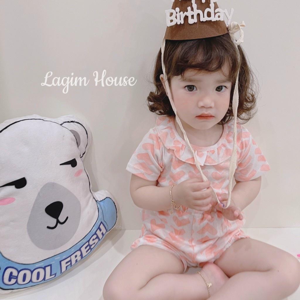 Bộ cộc thun hè cho bé gái, set bộ cotton mặc nhà mềm mại cho bé từ 7kg đến 18kg - Lagim House