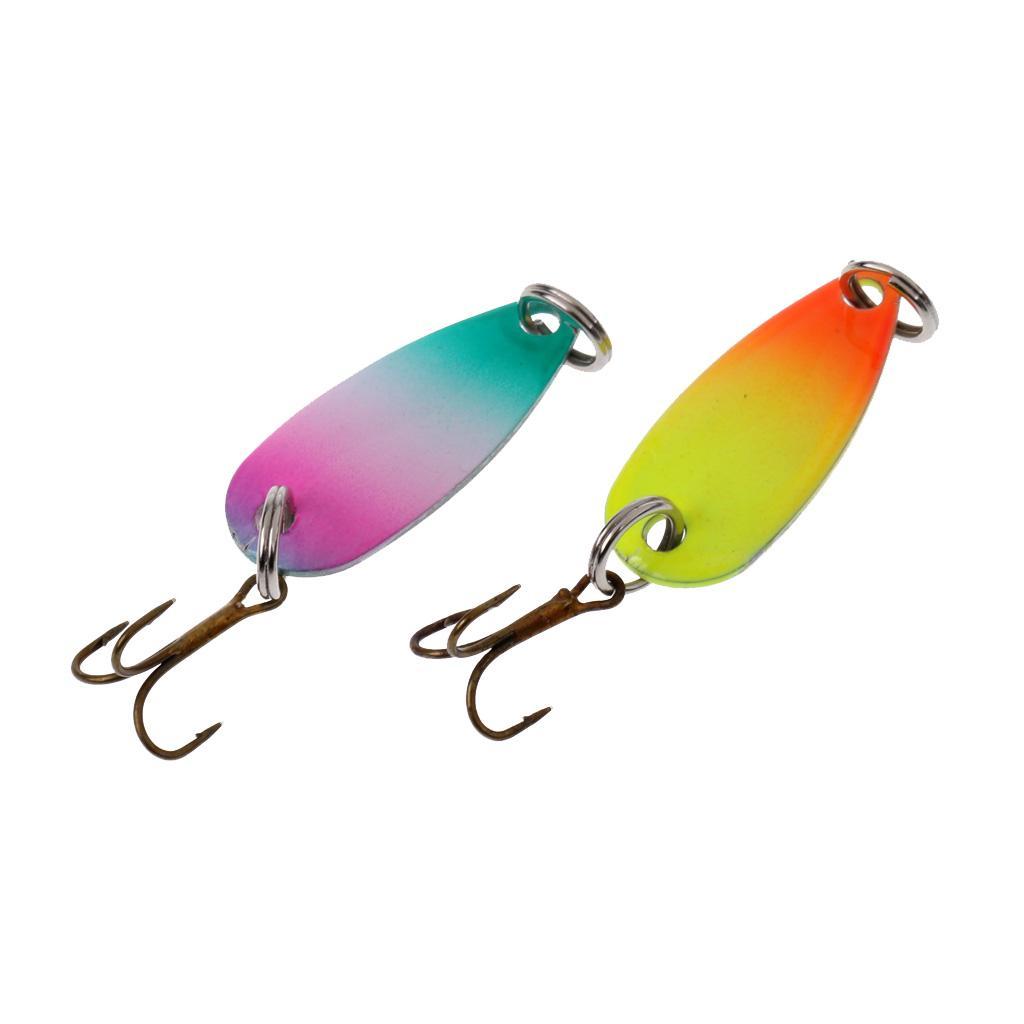 10Pcs/30Pcs Metal Fishing Lures with Treble Hooks - Assorted Spoon Baits for Bass Salmon Trout