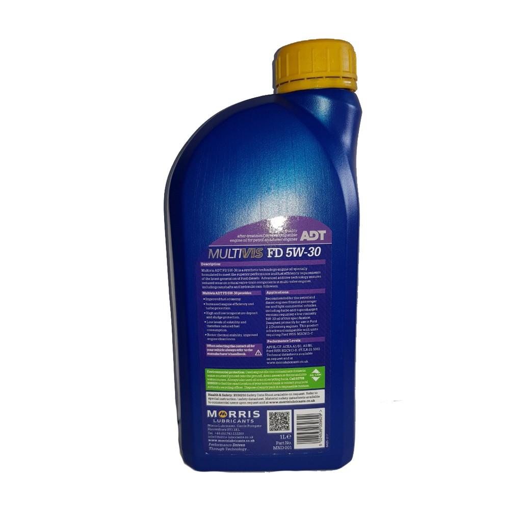 Bộ 7 lít dầu nhớt Morris, Multivis ADT C3 5W-30 dexos2 cho xe Colorado + Lọc nhớt