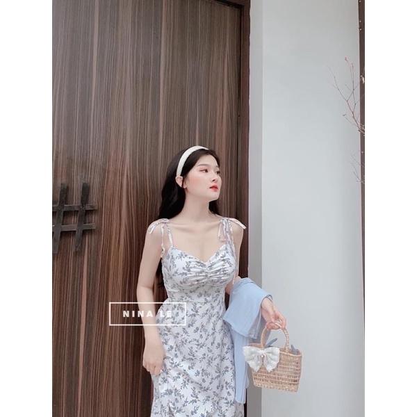 007 - SET ĐẦM MIDI HOA 2S KÈM KHOÁC XANH