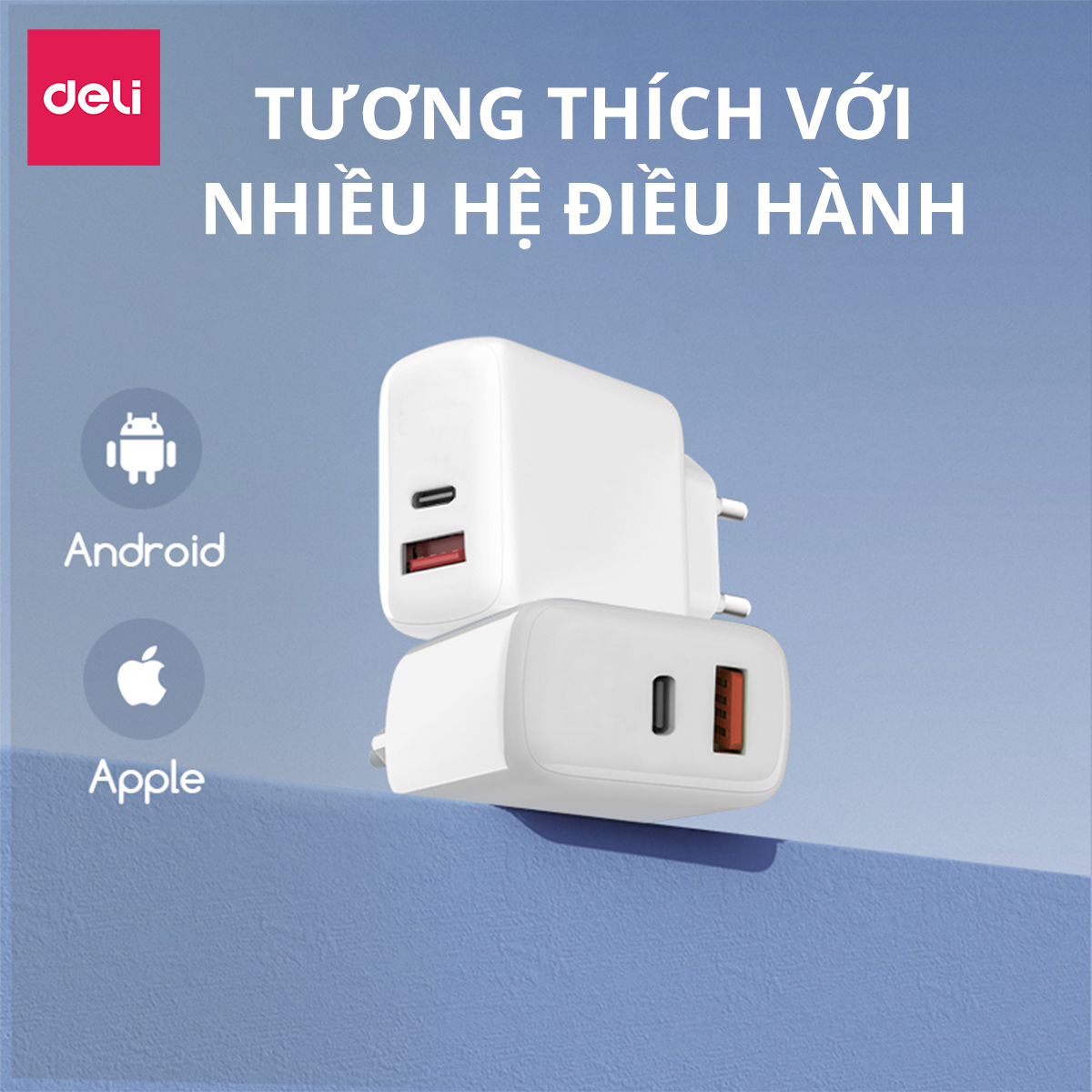 Củ Sạc Nhanh AOKA by Deli 20W Sạc Nhanh Cho Điện Thoại - Siêu Bền Chống Nóng Chống Cháy Nổ hàng chính hãng VS6013