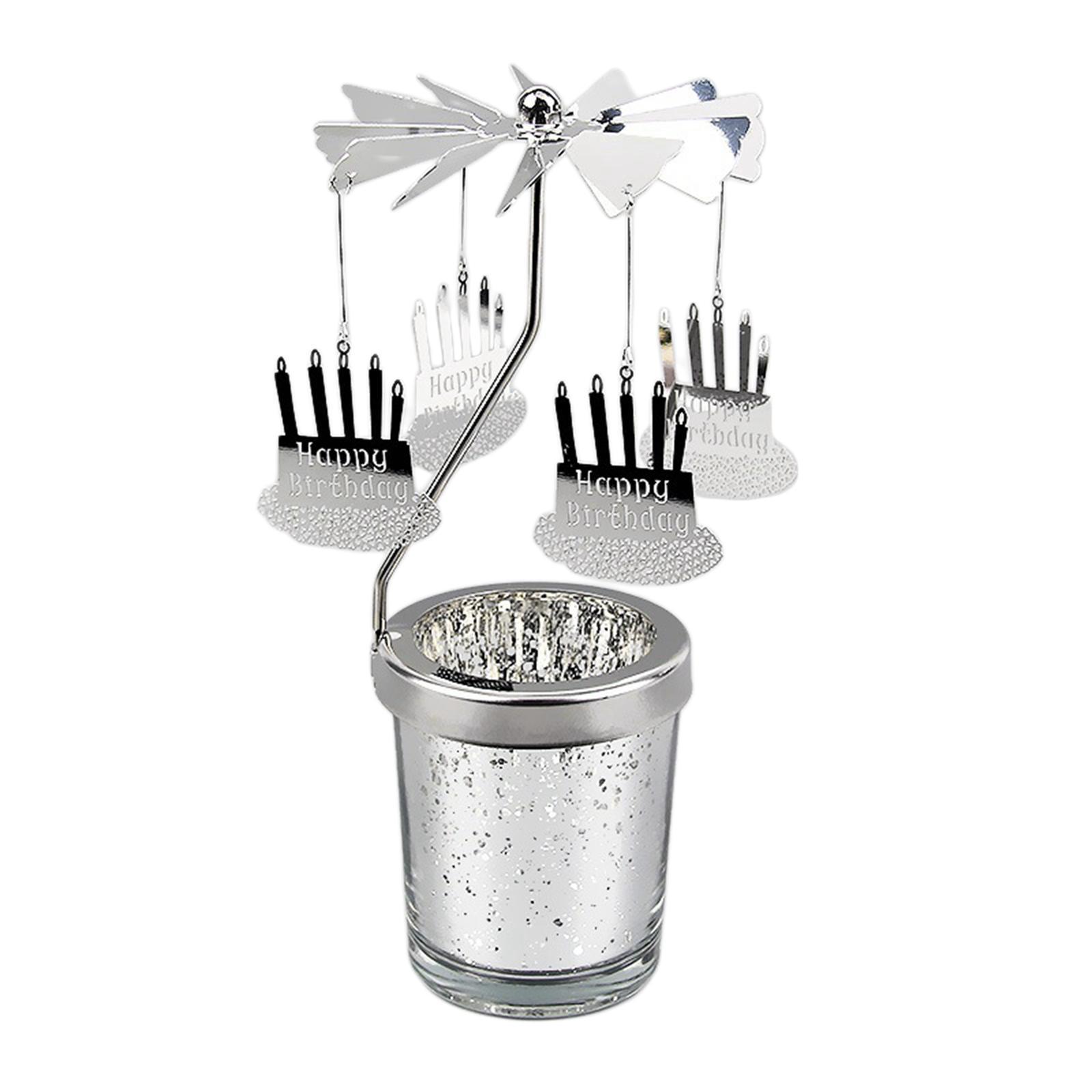 2Pcs Rotating Tea Light Holder Rotating Candlestick