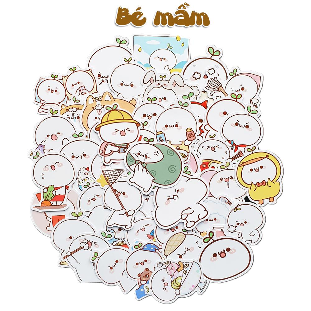 Sticker tina bé mầm Cắt Sẵn Hình Dán Trang Trí Mũ Bảo Hiểm Laptop Điện Thoại Ván Trượt Sổ tay Notebook