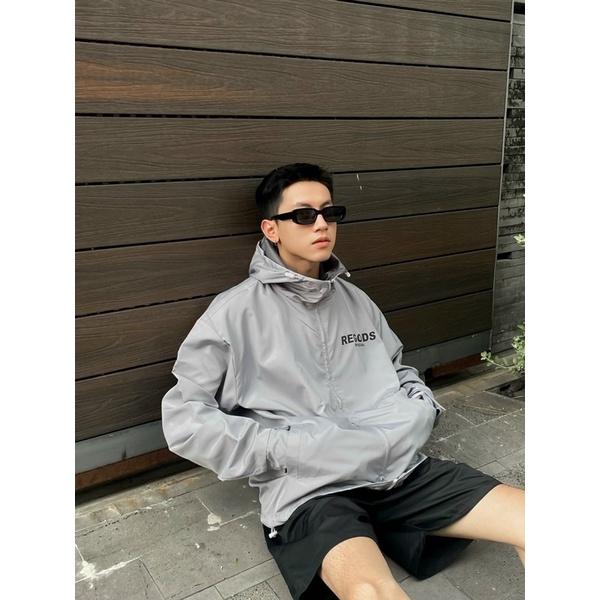 Áo Khoác Dù In Phản Quang REGODS unisex form rộng