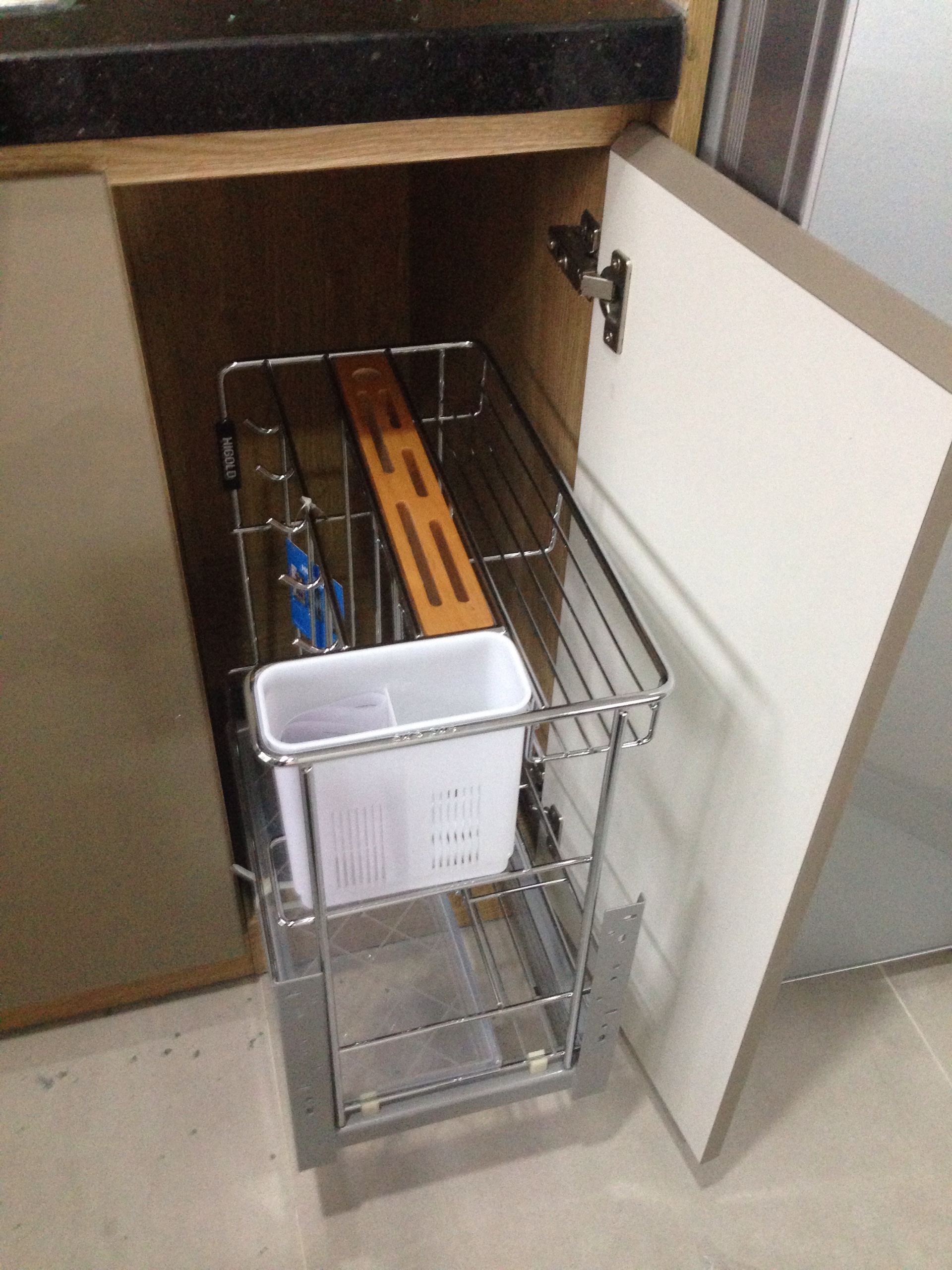 Kệ Gia vị Inox 304 Dạng Song Chính Hãng Higold Lọt Lòng Tủ 300 mm
