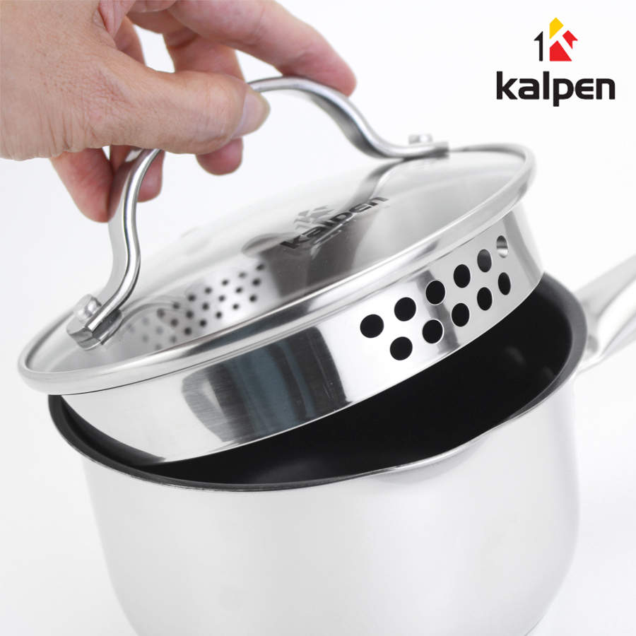 Quánh chống dính Inox 304 đáy 5 lớp Kalpen Lermat size 14cm chuẩn Đức