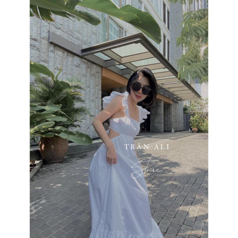 Đầm váy Maxi Tuyết thái mút ngực hở lưng vàng xanh hồng trắng bèo Ivy fashion đi biển dự tiệc dạo phố bigsize gợi cảm