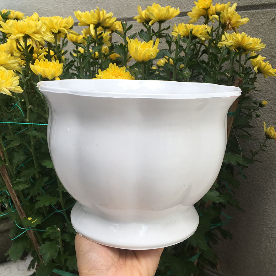 Bộ 4 chậu trái bí nhựa dày đẹp size 21x15x14cm