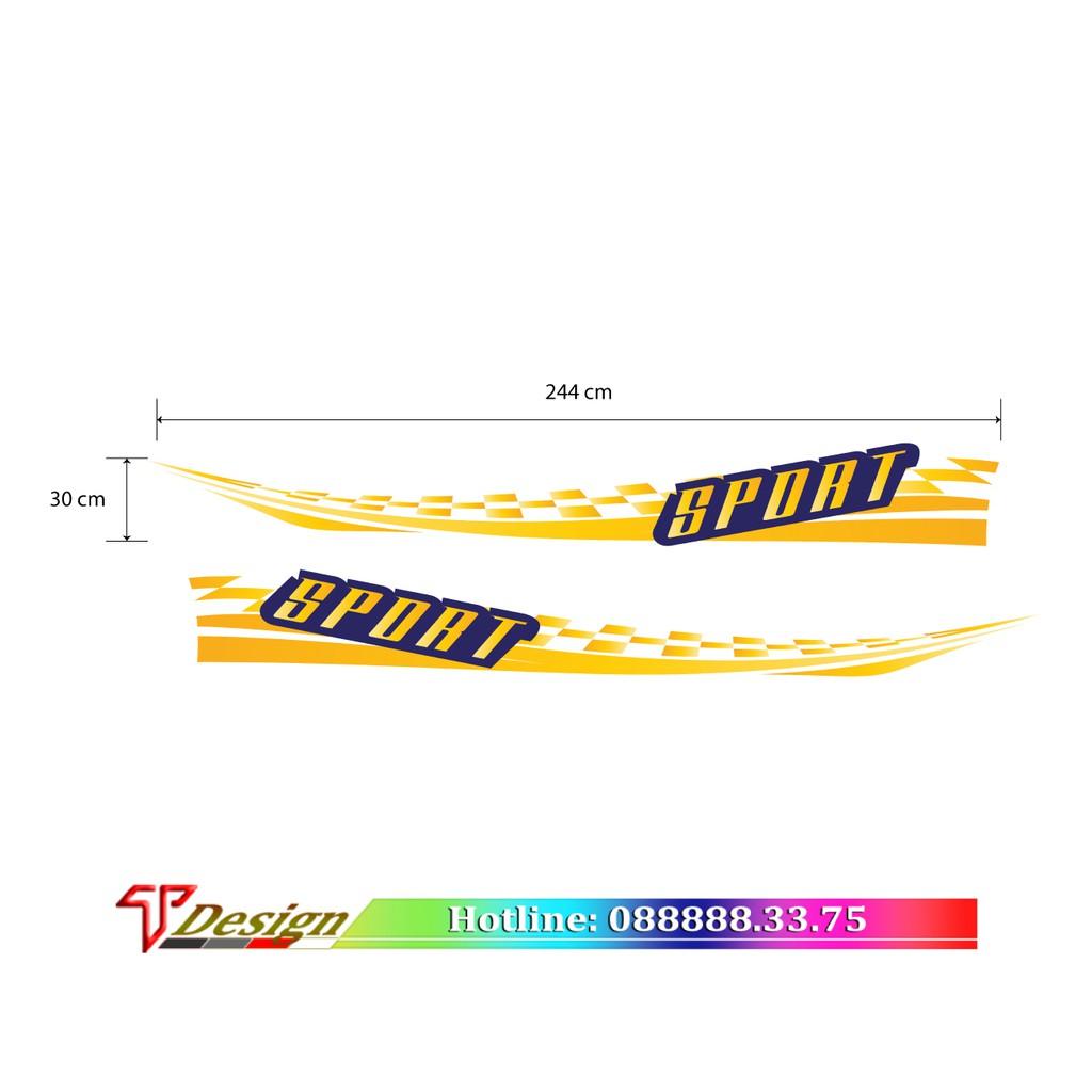 Tem dán sườn xe, tem xe oto, decal dành cho xe Vios WRAP 34, KT 244x30cm