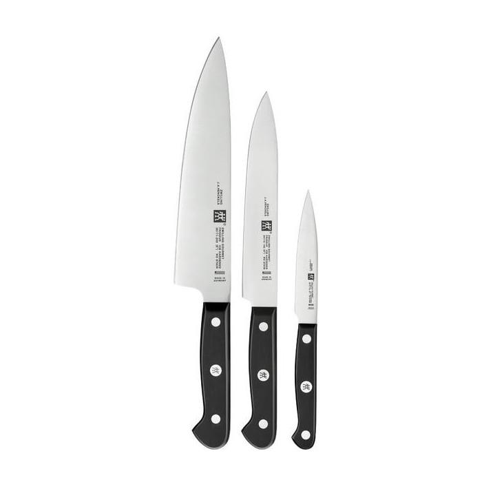 Set 3 Dao Zwilling Gourmet, Bộ Dao Nhà Bếp Thái Thịt, Chặt Xương, Thái Rau Củ, Lưỡi Thép Không Gỉ Nguyên Khối, Nhập Đức