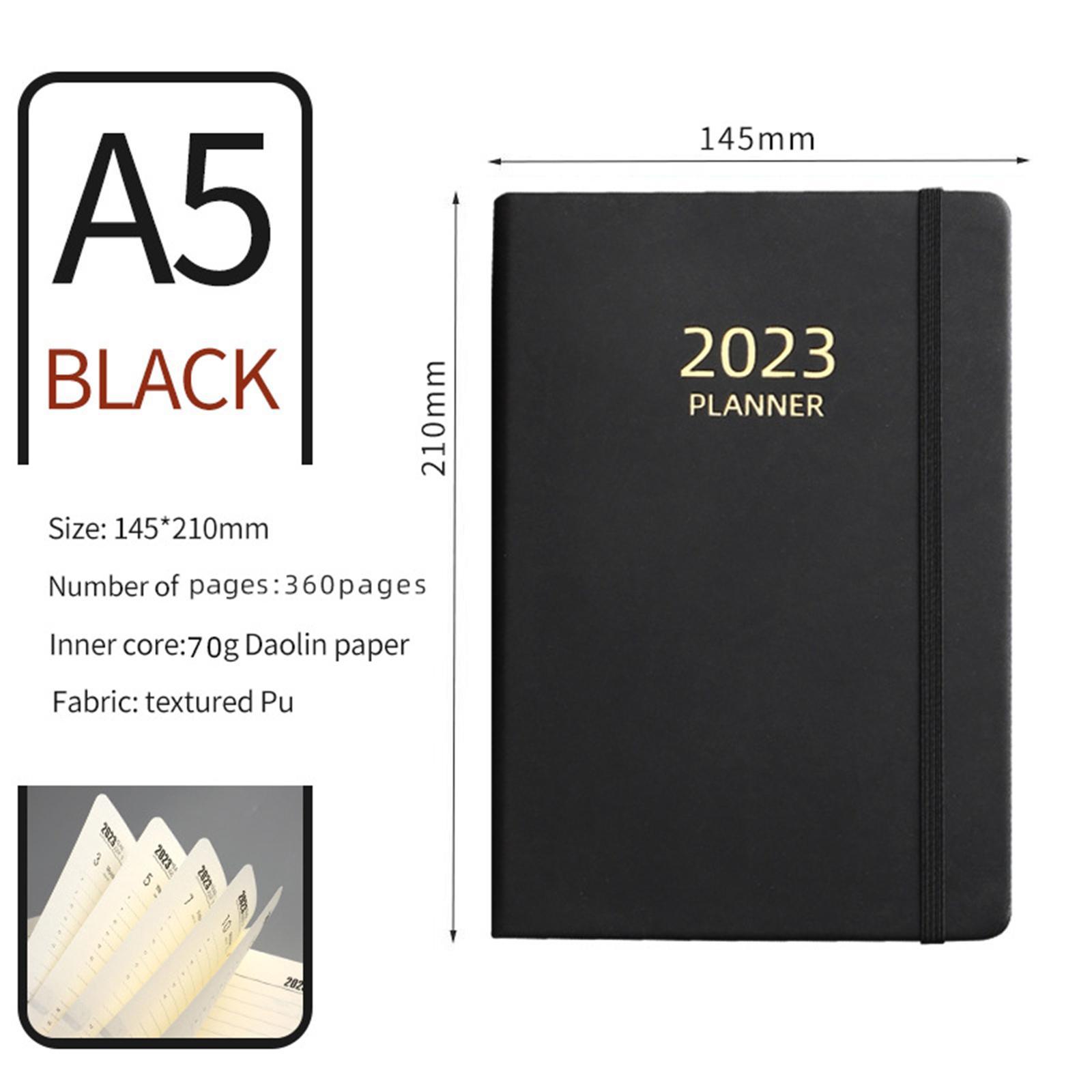 A5 Notebook Planner, Journal 2023 Monthly Weekly Daily Planner Notepads Double Sided Writing Pads for Family Home Supplies New Year Gifts