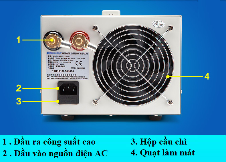 Máy cấp nguồn KXN - 1530D (15 Vôn - 30A )- 4 đèn LED - Nguồn xi mạ - Nguồn sửa chữa điện tử - Máy xi nữ trang chất lượng cao