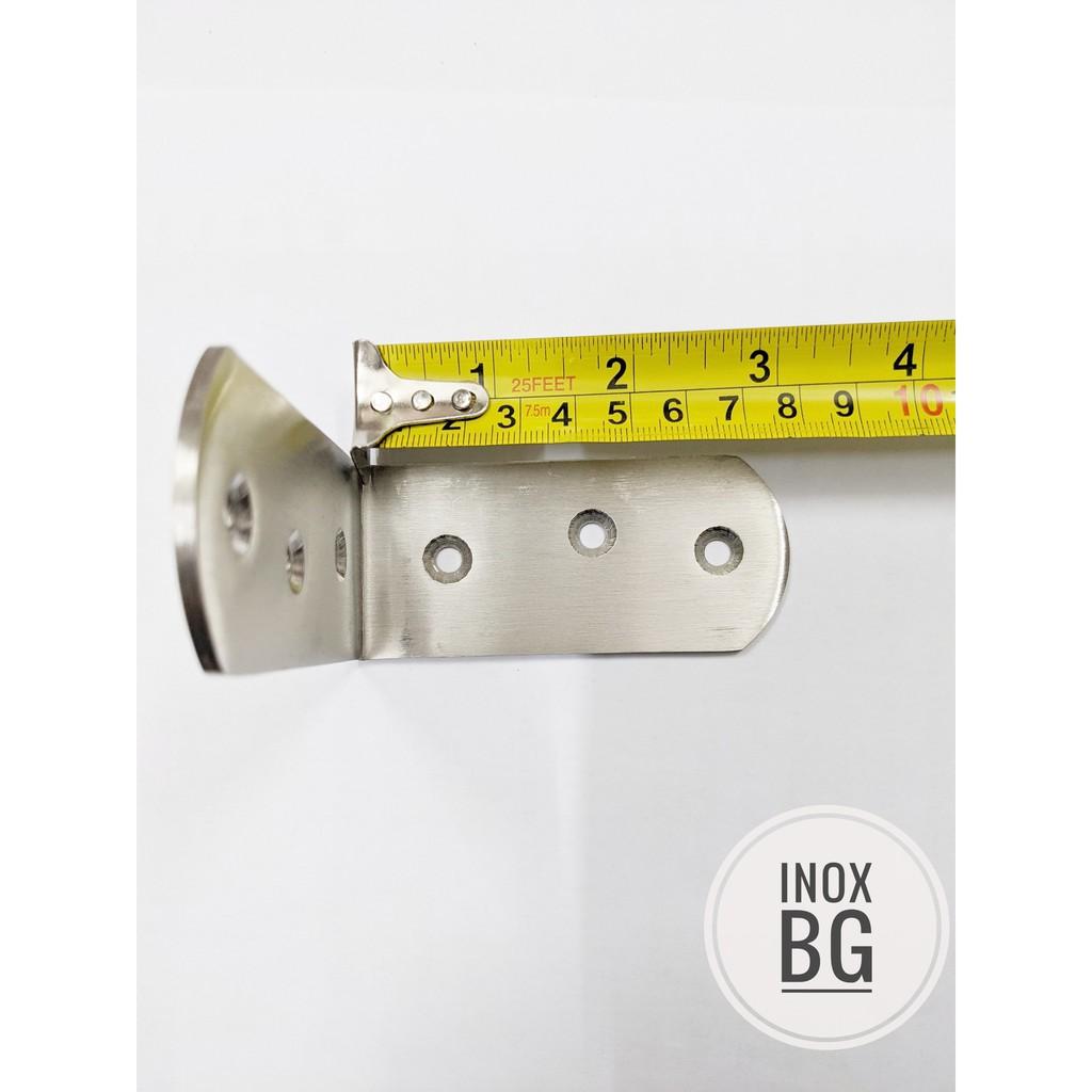 Ke góc chữ L Inox bản to 3,7cm lắp giá sách, kệ đựng đồ