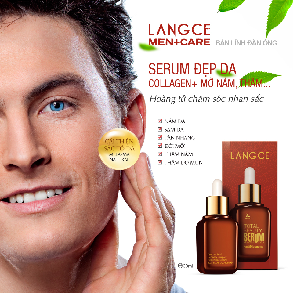 SERUM ĐỎ - GIẢM NÁM TÀN NHANG, THÂM SAU MỤN 30ml LANGCE dành cho Nam