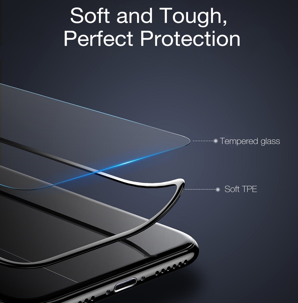 Miếng dán kính cường lực full 3D cho iPhone 11 Pro 5.8 inch / iPhone X / iPhone Xs mỏng 0.23mm hiệu Baseus Silk-Screen cảm ứng siêu nhạy, hiển thị Full HD - Hàng nhập khẩu
