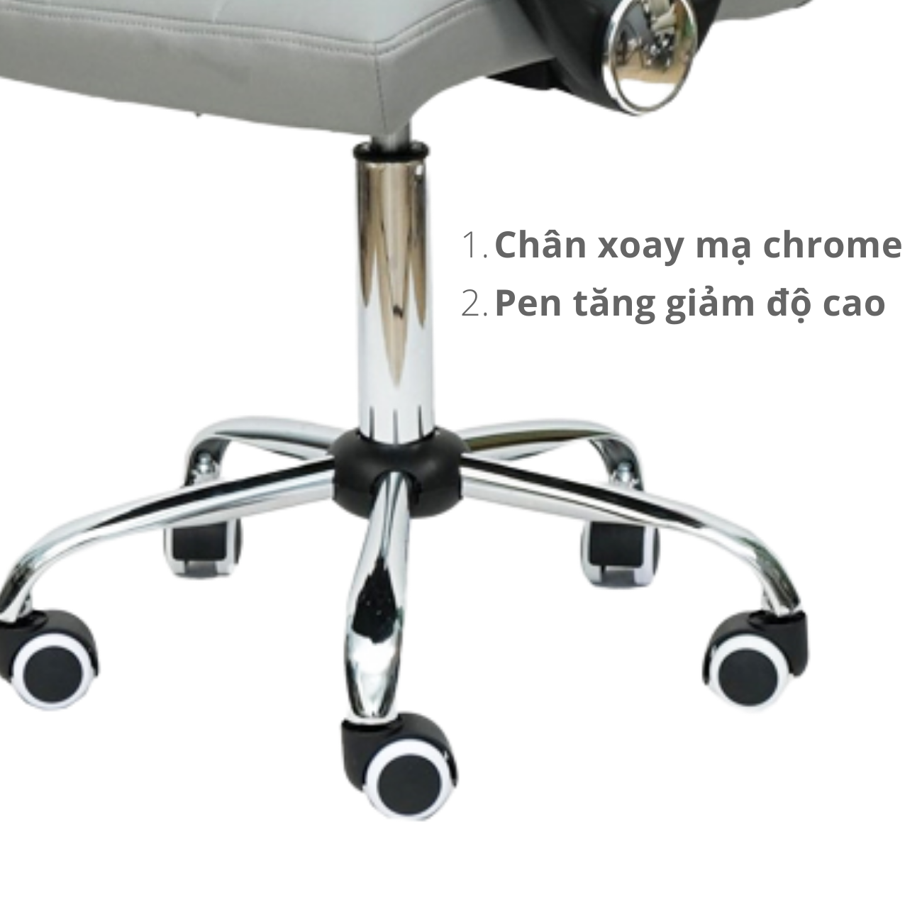 Ghế xoay làm việc nhỏ gọn Ghế tiếp tân nệm simili chân tăng giảm cao cấp CE1009-P Nội thất CAPTA Morden Office Chair