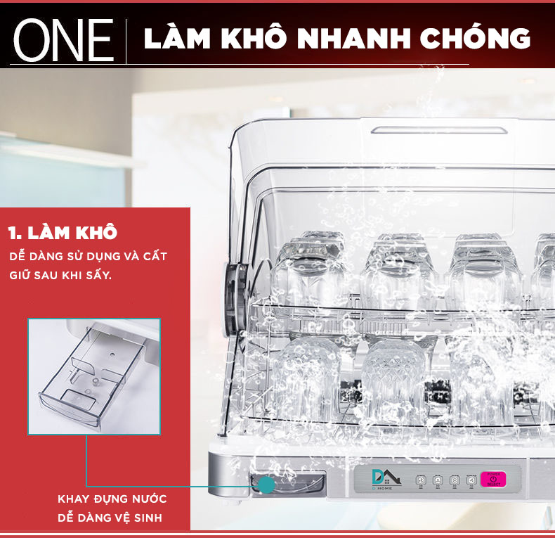 Máy Sấy Khử Trùng Chén Bát Dhome DH - 266 Dung Tích 40l - Hàng Chính Hãng