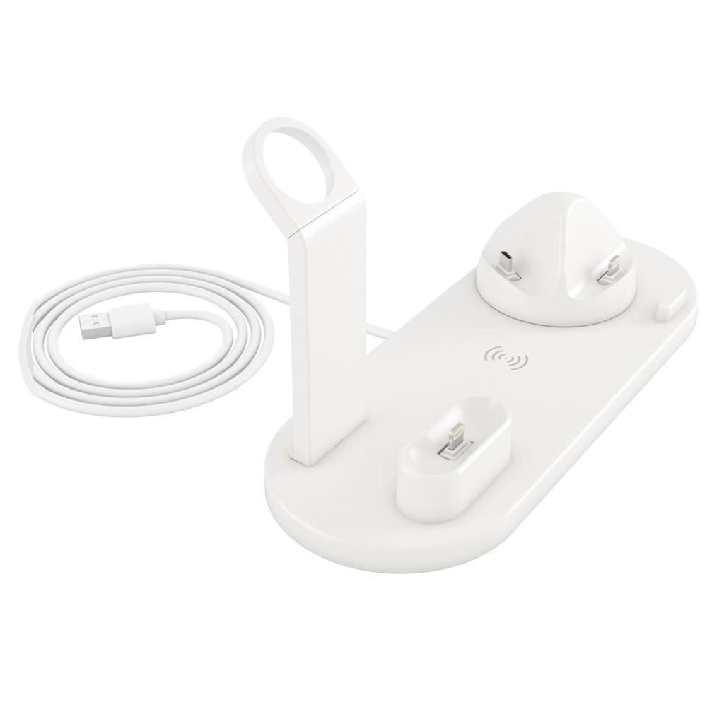White Wireless Fast Charging Station Charger Base For Phone Watch Earphone