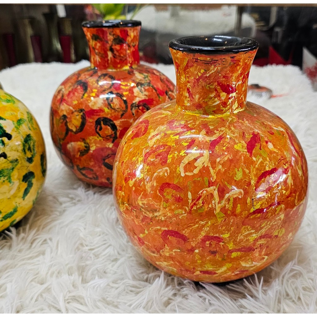 Bình Hoa Sơn Mài quả trứng Cao Cấp Thanh Bình Lê size 20x21 cm cắm hoa, trang trí kệ, bàn làm việc, quà tặng ý nghĩa