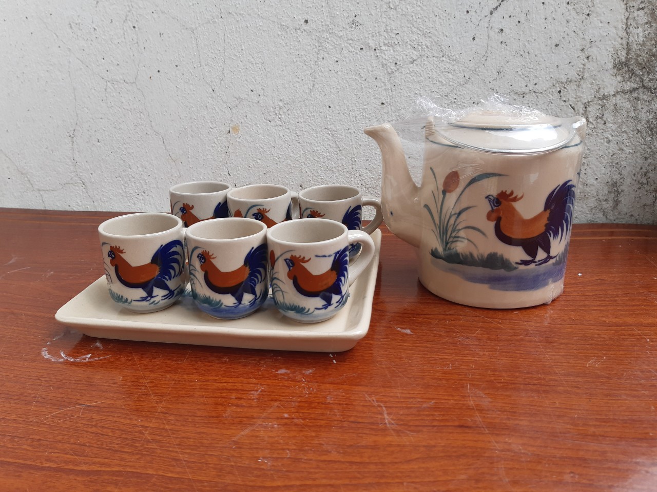 Bộ ấm trà con gà trống bao đẹp