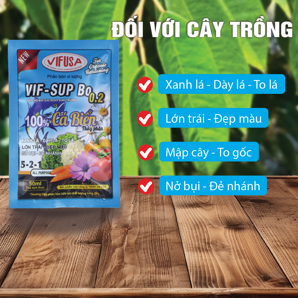 VIF-SUP Bo 0.2 - Phân bón đạm cá gói 50ml