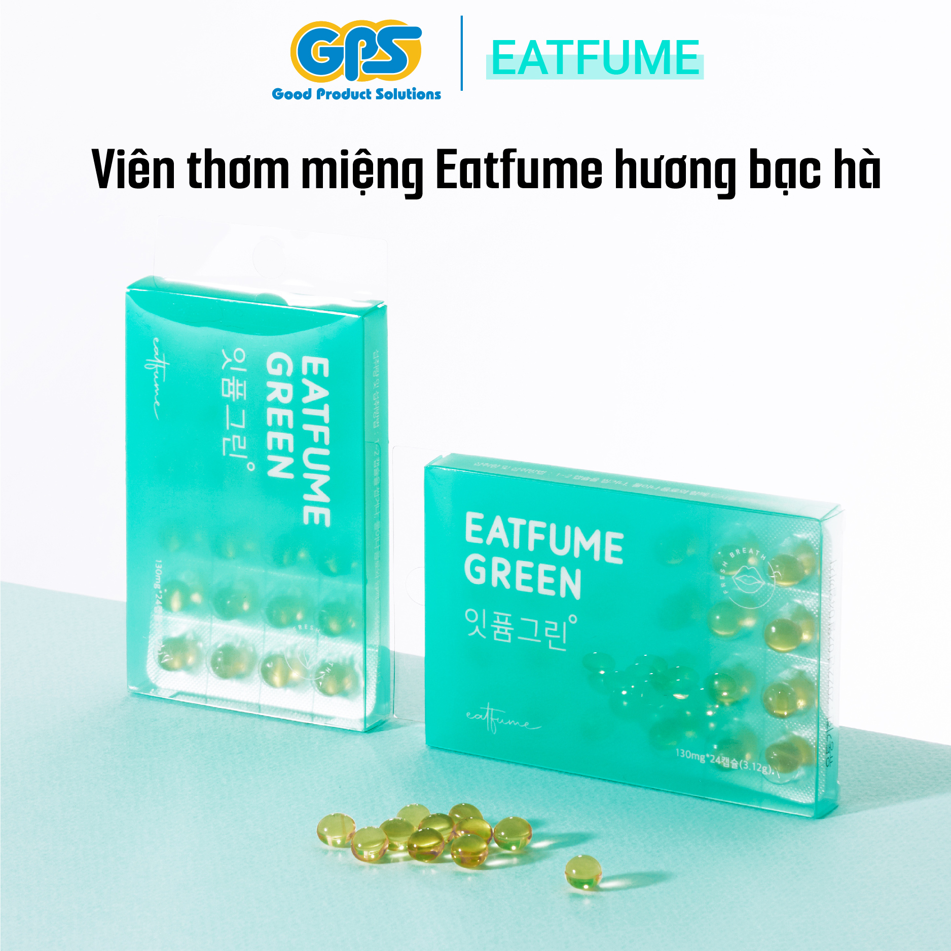 Kẹo thơm miệng hương bạc hà Eatfume Green chăm sóc hơi thở 24 viên / vỉ