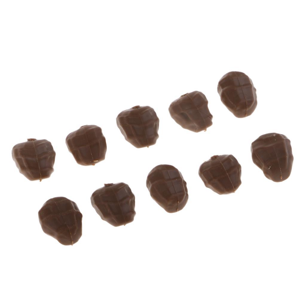 10pcs Fishing Baits Pop Up Tiger Nuts Imitation Bait For Carp Fishing Brown