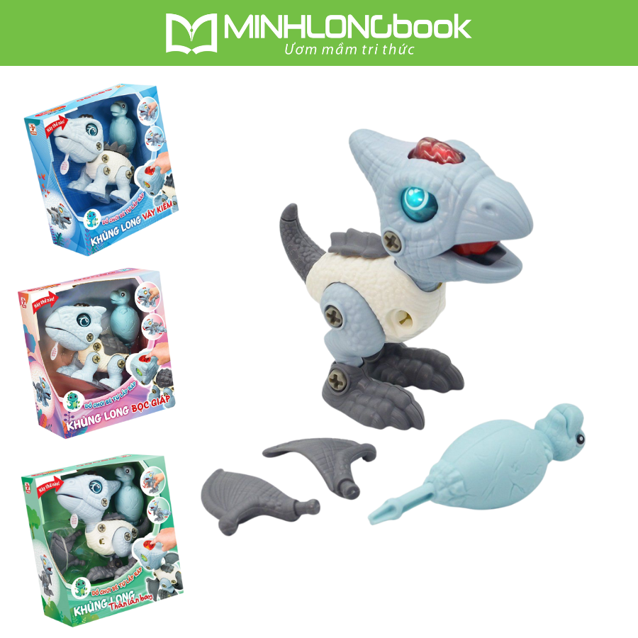 Đồ Chơi DUKA: Bé Tự Lắp Ráp - Khủng Long Thằn Lằn Bay/Khủng Long Bọc Giáp/Khủng Long Vây Kiếm