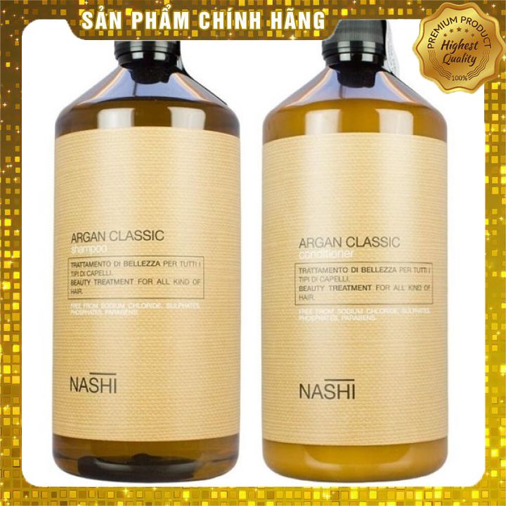 Cặp dầu gội xả siêu mượt Nashi Argan Classic Shampoo and Conditioner 1000ml