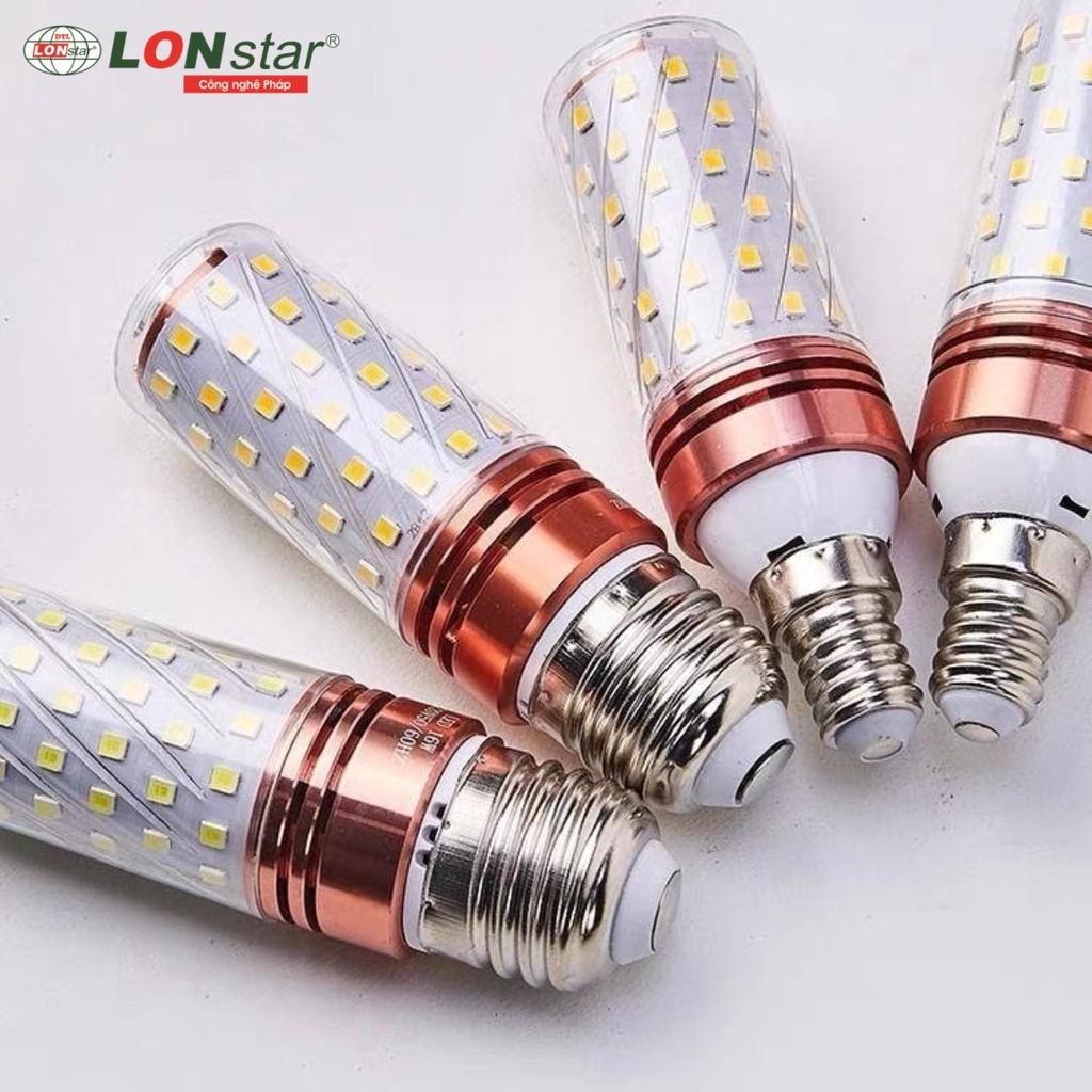 Bóng Đèn LED Bắp Đui E14,E27 3 Chế Độ Ánh Sáng Công Suất 12w Chuyên Lắp Đèn Chùm , Đèn Tường , Đèn Thả