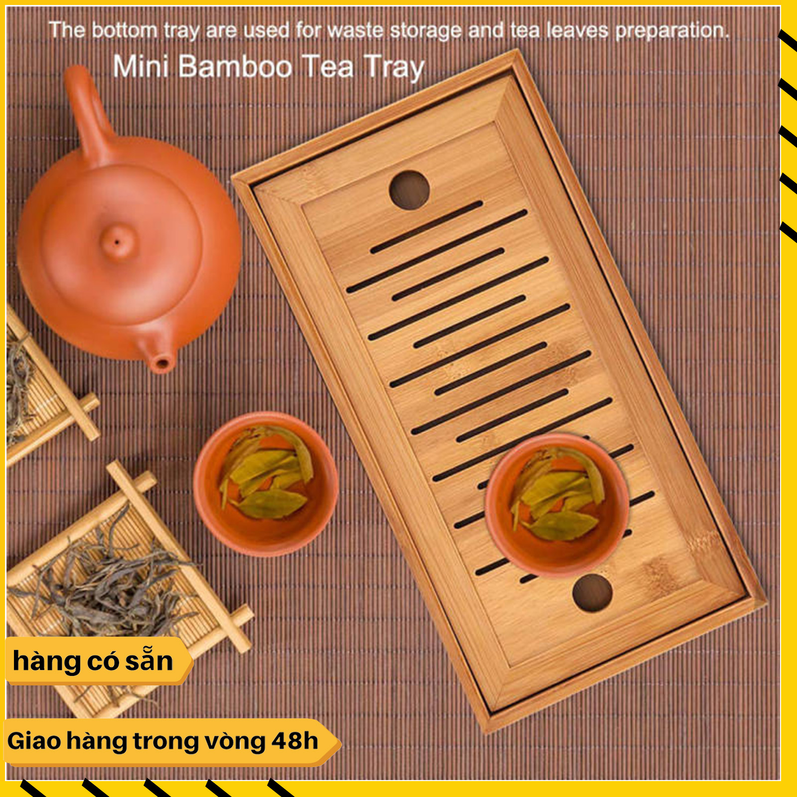 Khay Phục Vụ Trà Nhỏ Bằng Tre Đĩa Trà Gongfu Trung Quốc Dành Cho Bàn Văn Phòng Tại Nhà