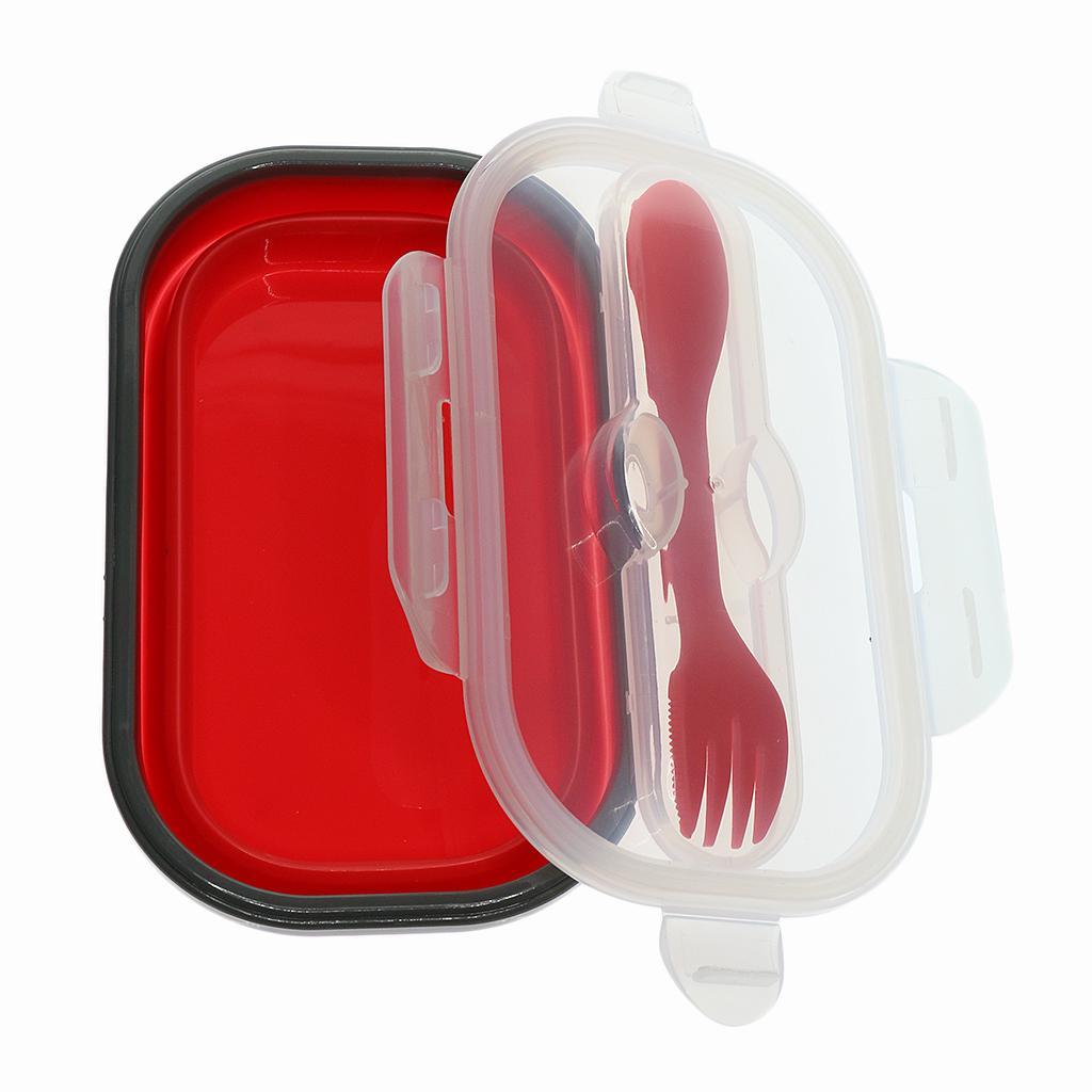 Silicone Plastic Lunch Box Picnic Bento Container Food Storage Box