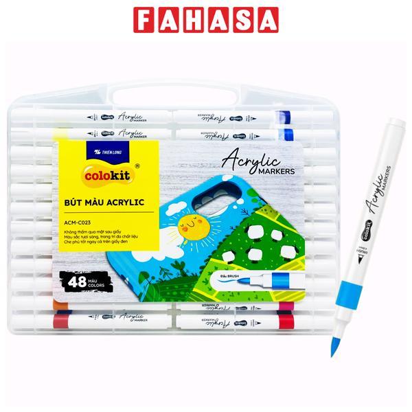 Hộp 48 Bút Màu Acrylic Marker 1 Đầu Brush - Colokit ACM-C023